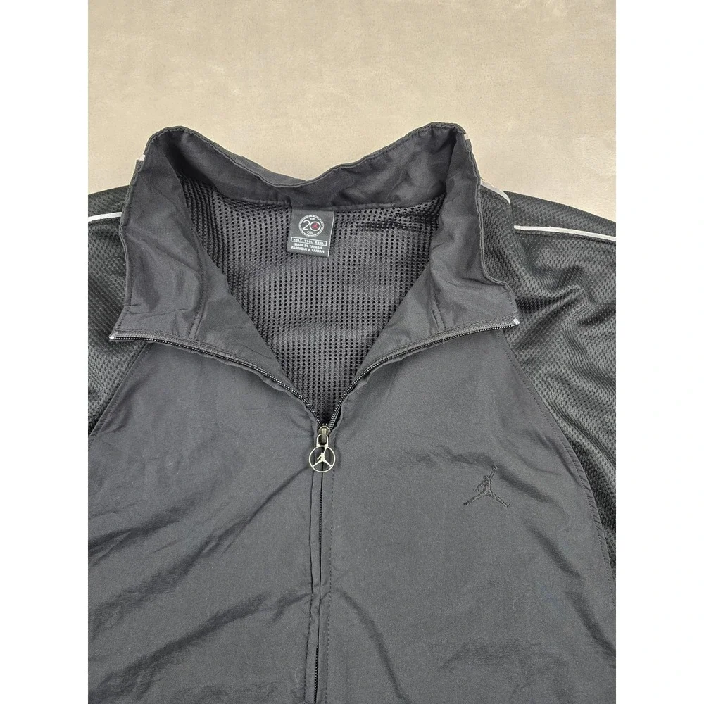 Vintage Jordan Track Jacket‎ Men 2XLT Black Full Zip Windbreaker 20th Anniv Y2K